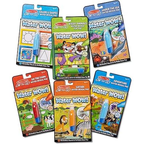 Melissa & Doug On the Go Water Wow Activity Pad 6-Pack, brand is Melissa & Doug