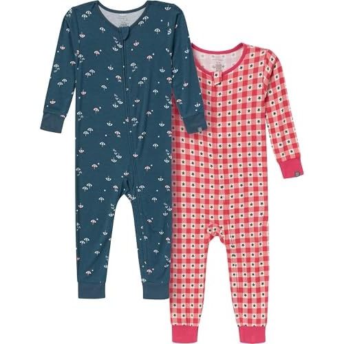 Modern Moments by Gerber Unisex Baby Holiday 2-Pack Tight Fitting Footless Pajamas