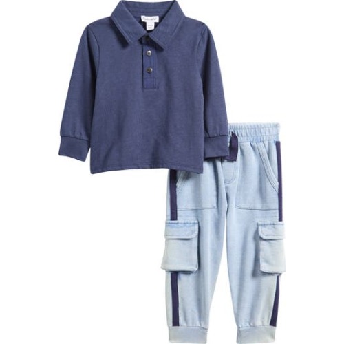 Slubbed Polo & Cargo Joggers Set, 18-24M