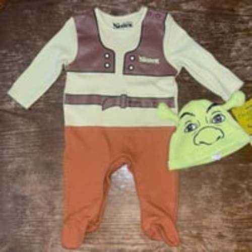 DreamWorks Shrek by Primark baby sleep suit with matching hat size 0-3 M