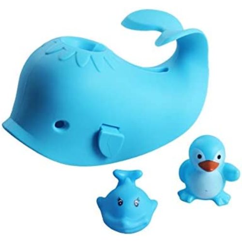 Bath Spout Cover, Faucet Cover Baby Bathroom Tub Faucet Cover Protector for Kids, Bathtub Spout Cover for Baby Kids Toddlers Protection Accessories Baby Safety Universal Bath Silicone Toys Whale Blue