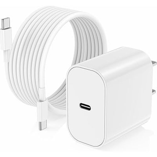 for iPhone 16 15 Charger/10ft Type C to C Charging Cable Cord Long,USB C Fast Charging Block Plug for Apple iPhone 16 Pro Max/16/15 Pro/15 Plus/AirPods/iPad Air/Mini Plug Cube Birck Box Power Adapter