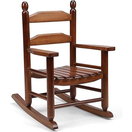 Child's Wood Porch Rocker - Perfect for Indoor or Outdoor All Weather Porch Rocker for Garden,Lawn,Balcony,Backyard and Patio Porch Rocker Use - Suitable for 3-7 Years Old(Natural)