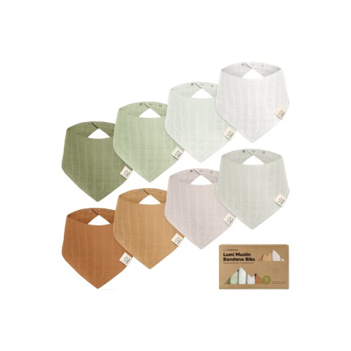 8-Pack Lumi Muslin Bandana Bibs