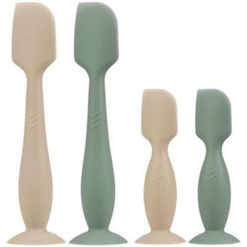 Baby Butt Paste Spatula - 4 Pack Diaper Cream Spatula Applicator Silicone Baby Butt Paste Spatula for Babies, Newborn, 2 x Large Size, 2 x Small Size (Sage/Natural) C35
