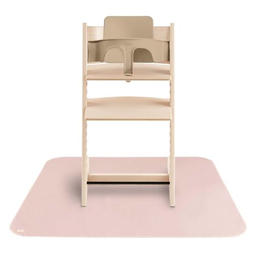 mushie Baby Splat Mat 42.5x42.5 Inch (Blush)| Water Resistant for Under High Chair and Infant Play