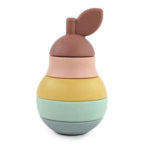 Hudson Baby Silicone Stacking Toy, Pear, One Size