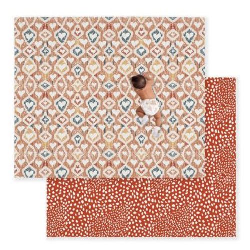 JumpOff Jo - Waterproof Foam Padded Play Mat for Infants, Babies, Toddlers, Play Pens & Tummy Time, Foldable Activity Mat - Rainbow Dash