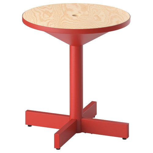 GRIMSARBO Side table - pine plywood/bright red