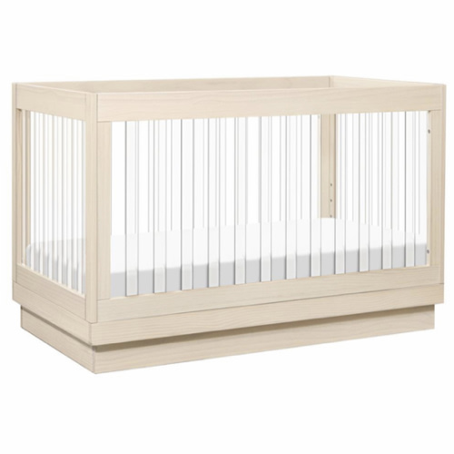 Babyletto Harlow Natural Pine Wood 3-in-1 Convertible Crib with Toddler Bed Kit