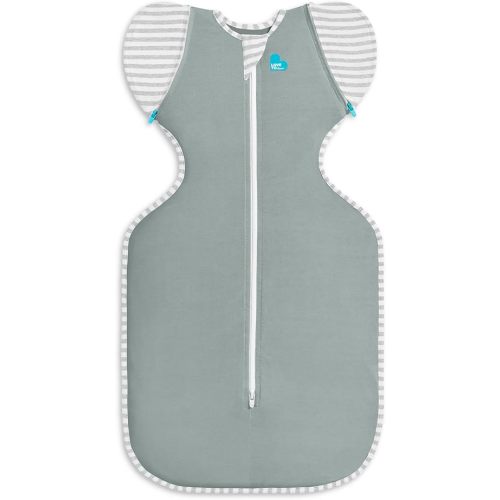 Love To Dream Swaddle Up Transition Bag, Snug Fit, Zip-Off Wings, 1.0 Tog Suitable for Moderate Temperature 20-24°C, Machine Washable & Double Zip for Easy Nappy Change, Deep Olive
