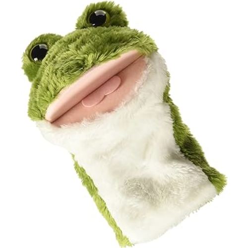 Aurora® Interactive Hand Puppet Frog Stuffed Animal - Storytelling Adventures - Playful Learning - Green 10 Inches