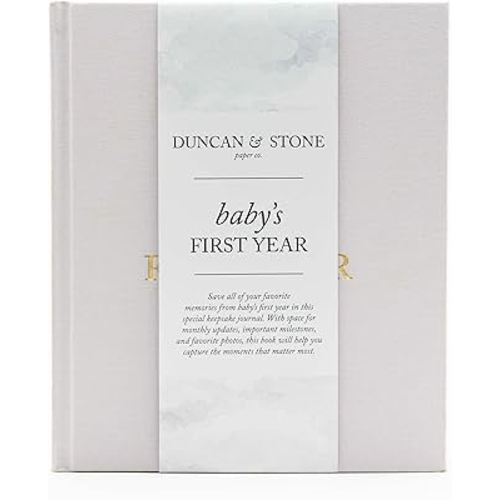 Baby First Year Book - Heirloom Keepsake Baby Memory Book to Record Important Milestones, Photos, Ultrasounds & More - Newborn Books (Lilac,112 Pages)