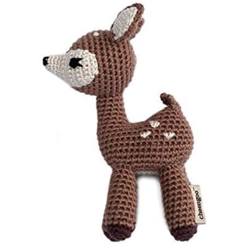 Cheengoo Organic Baby Rattle - Deer - Hand Crocheted Bamboo Fawn