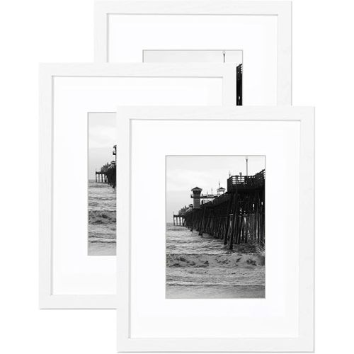 11x14 White Picture Frame set of 3, Minimalist