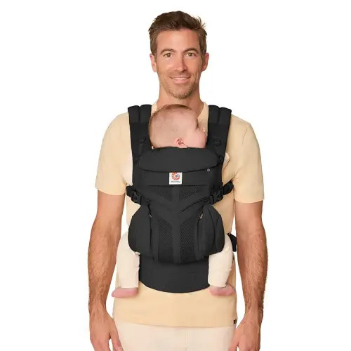 Ergobaby Omni Classic Baby Carrier Newborn to Toddler - Breathable Baby Carriers for Summer - All-Position Carrier with Lumbar Support (7-45 Pounds), Mesh, Onyx Black