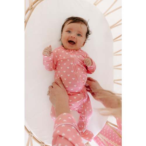 Infant Romper in Pink Hearts