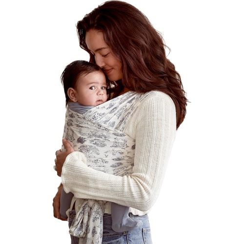 Solly Baby Wrap Carrier, Lightweight Hands-Free Baby Carrier Newborns to Toddler, Infants 8-25 Lbs., Baby Registry Must Have, Baby Carrier Wrap, Newborn Baby Essentials, Bleu Toile