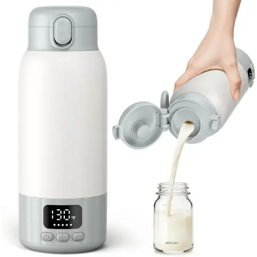 Portable Bottle Warmer for Travel, Fast Heating Milk Warmer On The Go, 17 OZ Water Warmer for Breast Milk, Formula, Water, Temp Control 98°F -131°F, Baby Essentials for Outdoor Airplane Car Journey