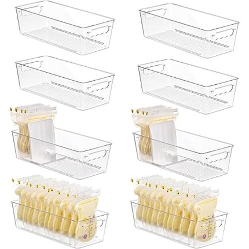 Vtopmart 8 Pack Breast Milk Storage Bags Container with Adjustable Dividers