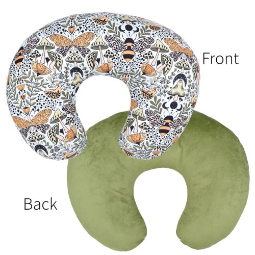 Baby Nursing Pillow Cover Newborn U-Shaped Breastfeeding Pillowcase Cushion Cover Stretchy Replaceable Forest&Floral Pillow Cover Slipcover 22.5x18in