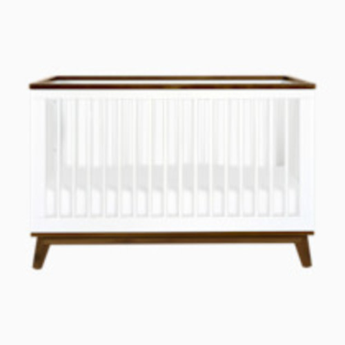 babyletto Scoot 3-in-1 Convertible Crib with Toddler Bed Conversion Kit - White/Natural Walnut