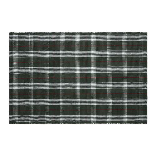 My Texas House Green Plaid Indoor/Outdoor Layering Rug, 38" x 58"