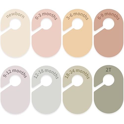 Baby Closet Dividers, 8 Pack Double-Sided Size Clothes, Nursery Clothes Organizer for Newborn to 24 Months