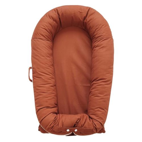CooCooBaby Deluxe Infant Lounger, Baby Nest Cover for Baby Girls & Boys, Newborn Essentials for Baby 0-12 Months, 100% Cotton (Gingerbread)