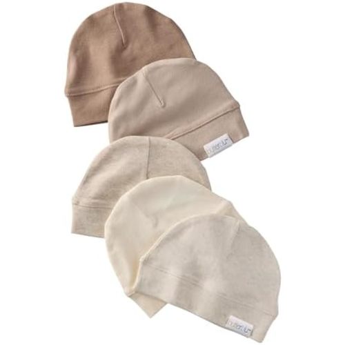Charlie 5-Pack Caps 100% Organic Cotton Beanie Hats for Newborn and Baby Girls, Boys, Unisex