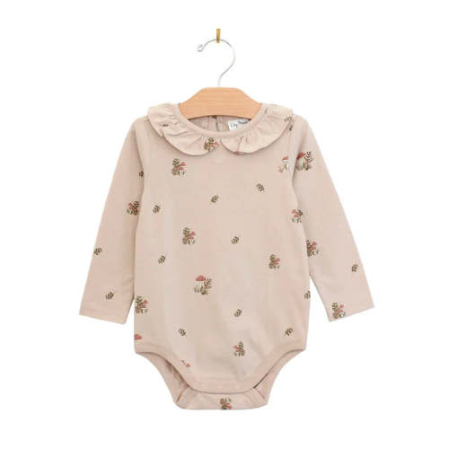 Shirred Neck Bodysuit- Blush Mushrooms – The Happy Days Co