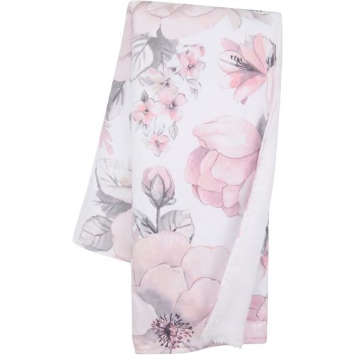 Lambs & Ivy Botanical Baby Watercolor Floral Pink Fleece Baby Blanket