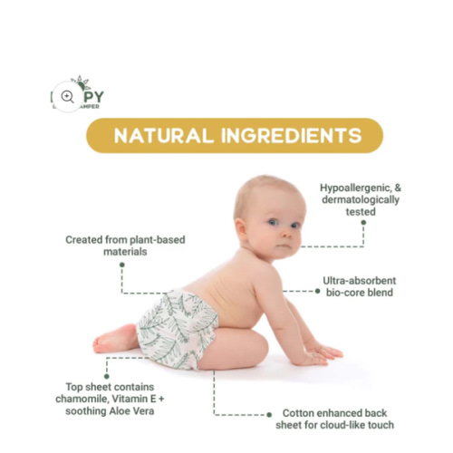 Happy Little Camper Ultra-Absorbent Natural Baby Diapers Size 1 - Newborn