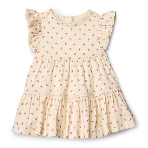 Amazon Essentials x Sofia Grainge Toddlers and Baby Girls' Woven Ruffle Sleeve Dress