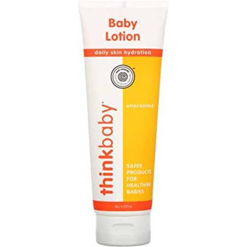 THINK Thinkbaby Baby Lotion For Sensitive Skin | EWG Verified, Soothing Relief, Moisturizing, Nourishing | Fragrance Free, Unscented, For Face & Body - 8oz