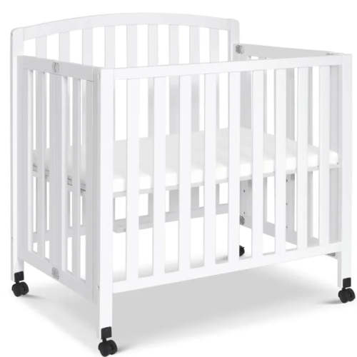 Dylan Folding Portable 3-in-1 Mini Crib and Twin Bed - White
