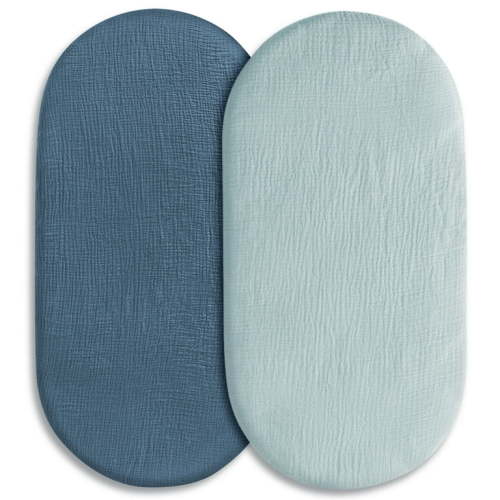 Gllquen Baby Bassinet Sheets 100% Muslin Cotton for Baby Boys and Girls 2 Pack Set 32"X16", Bright