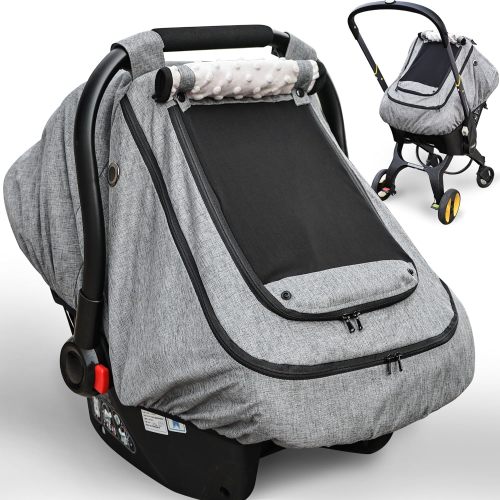 Waterproof Baby Car Seat Cover,Cold Weather Carseat Cover for Babies,Infant Car Seat Cover Canopy for Boy Girls,Windproof Car Seat Canopy for Boys & Girls, Keeps Babies Warm and Cozy