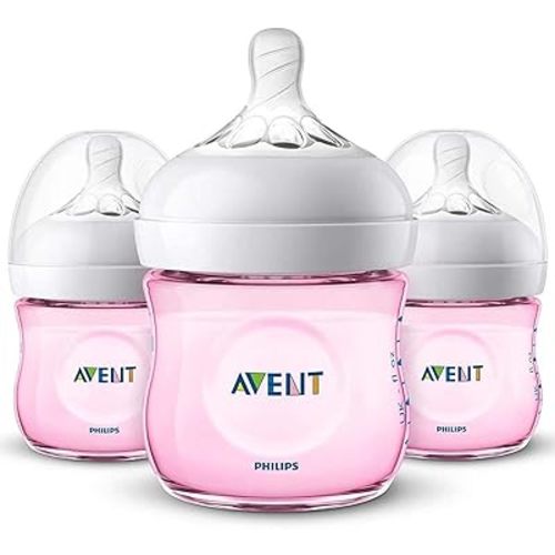Philips Avent 4oz Natural Baby Bottles 3-Pack - Pink