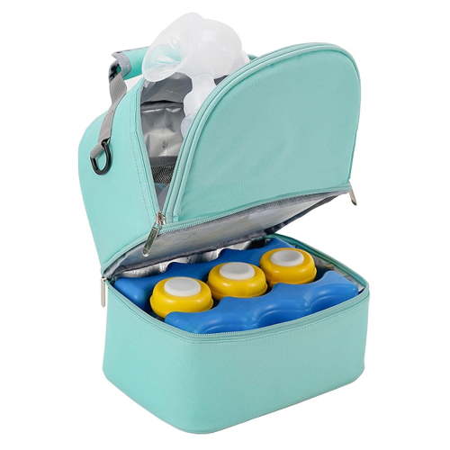 BTEPSGA Double Layer Breastmilk Cooler Bag with Ice Pack,Breast Milk Cooler on The Go,breastmilk Cooler Bag Keep It Fresh