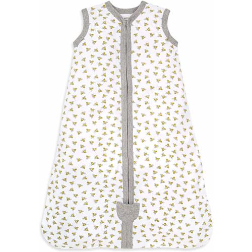 Burt's Bees Baby Baby Beekeeper Wearable Blanket, 100% Organic Cotton, Swaddle Transition Sleeping Bag - Honey Bee Cloud - Small