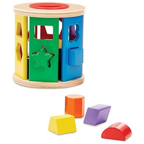 Melissa & Doug Match and Roll Shape Sorter - Classic Wooden Toy