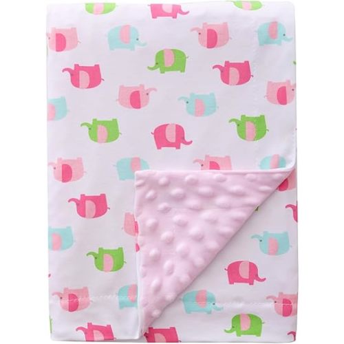 Gina Era Baby Blankets for Boys Girls 30 * 40″, Super Soft Comfy Blankets Double Layer with Dotted Backing for Toddler, Nursery Bed Blanket Stroller Crib Shower Gifts for Newborn (Pink Elephant)