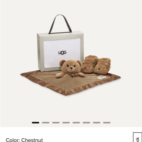 Baby Slippers And Lovey Bear Stuffie
