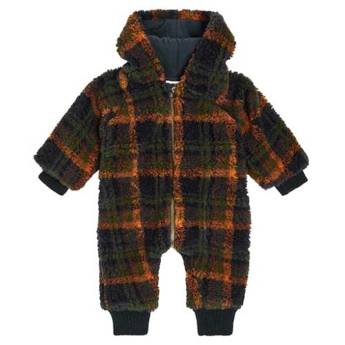 Baby Eneko checked faux shearling onesie