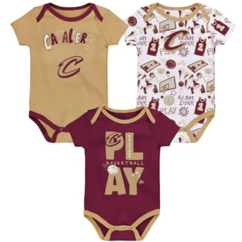 Cleveland Cavaliers Baby MAROON Play Ball One Piece Set - 133425943