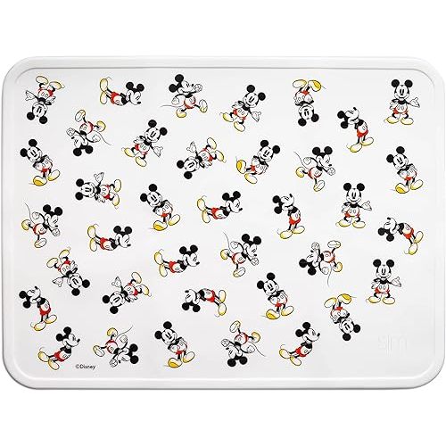Simple Modern Silicone Placemat for Baby, Toddlers, Kids | Non-Slip Baby Eating Table Food Mat for Restaurants and Dining Table | Piper Collection | Mickey Mouse Retro