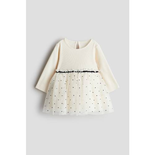 JERSEY DRESS WITH TULLE SKIRT
