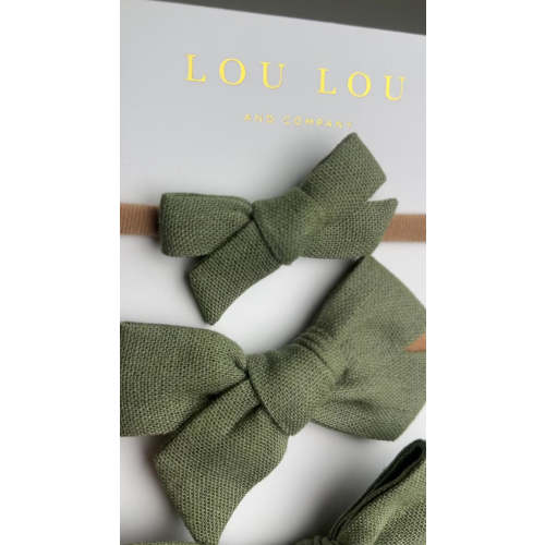 Linen Bow - Olive Headband – Lou Lou & Company