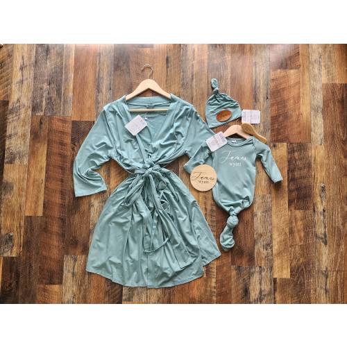 Deluxe Bamboo Baby knotted gowns | Maternity Nursing Hospital Robes | Soft Bamboo baby take home boy girl gown Baby Shower Gifts